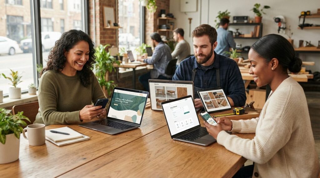 Professional photorealistic image of diverse small business 