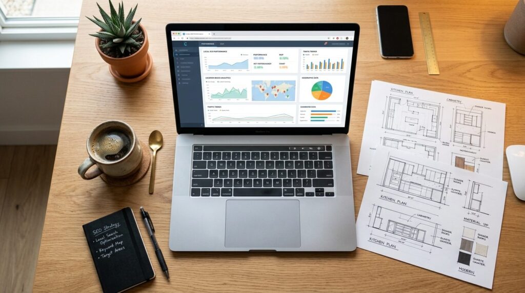 Overhead flat lay photograph of a digital designers workspa